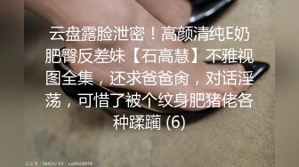 云盘露脸泄密！高颜清纯E奶肥臀反差妹【石高慧】不雅视图全集，还求爸爸肏，对话淫荡，可惜了被个纹身肥猪佬各种蹂躏 (6)