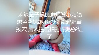   麻辣王子操良家短发小姑娘 黑色丝袜跪地深喉 翘起肥臀摸穴 后入撞击拍打 屁股多红了